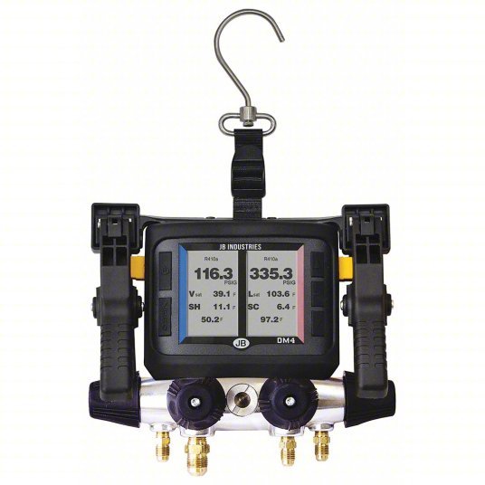 JB DM4-Z Digital Manifold Gauge, 4 Valves, Multiple Refrigerants