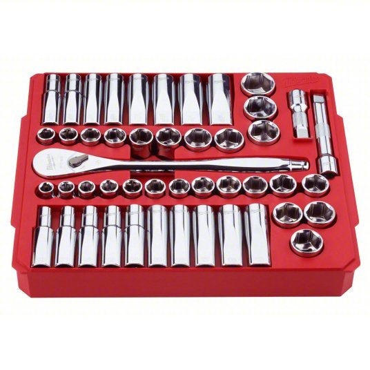 Milwaukee 48-22-9010 47pc 1/2" Drive Metric & SAE Ratchet and Socket Set