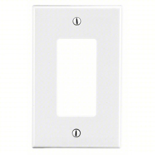 Hubbell P26W Rocker Wall Plate Decorator-Rocker, Plastic, White, 1 Outlet Openings, 1 Switch Openings