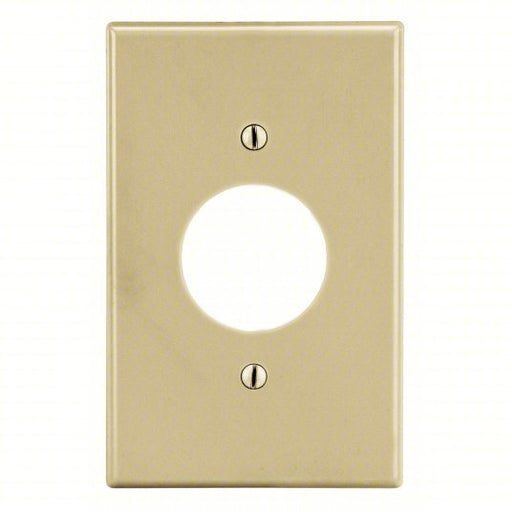Hubbell P7I Single Receptacle Wall Plate Single Circular Opening, Plastic, Ivory, 1 Outlet Openings
