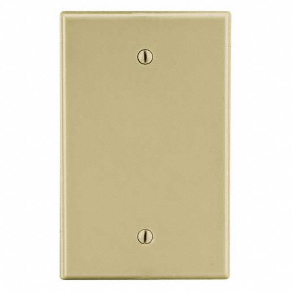 Hubbell PJ13I Wall Plate, Blank, 1 Gang, Ivory, Midsize Size