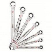 Milwaukee 48-22-9406 Ratcheting Combination Wrench Set, SAE, 3/8 in to 3/4 in Head Sizes, 12 Points, 7-Piece