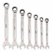 Milwaukee 48-22-9406 Ratcheting Combination Wrench Set, SAE, 3/8 in to 3/4 in Head Sizes, 12 Points, 7-Piece