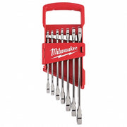 Milwaukee 48-22-9406 Ratcheting Combination Wrench Set, SAE, 3/8 in to 3/4 in Head Sizes, 12 Points, 7-Piece