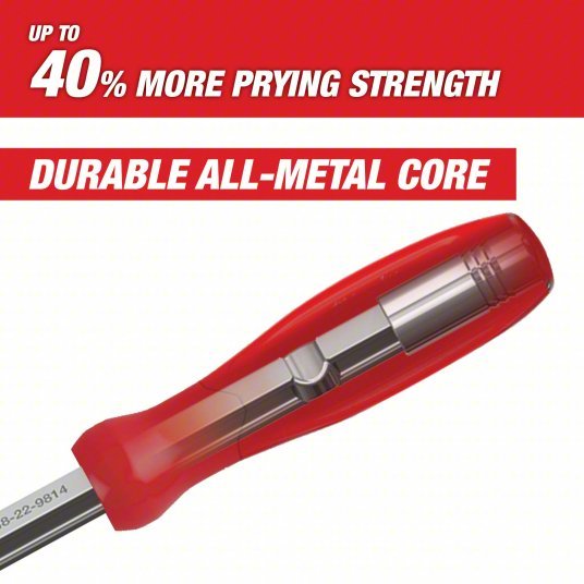Milwaukee 48-22-9214 Pry Bar Set Wedge End, 8,12,18,24 in Overall Lg, 1/2 in,3/4 in,1 1/4 in Bar Wd, 4 Pieces