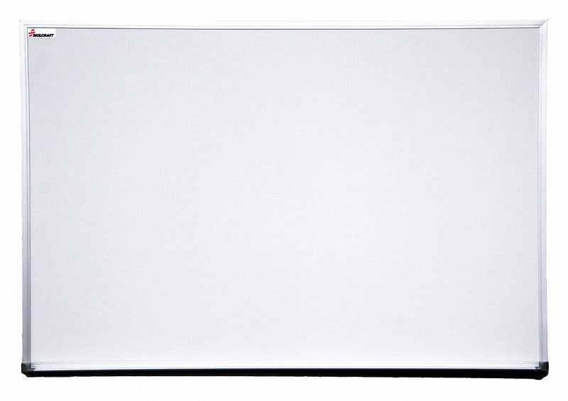 Skilcraft 7110-01-484-1756 Dry Erase Board, Melamine, Framed, Aluminum Frame, 36 in W x 24 in H, White