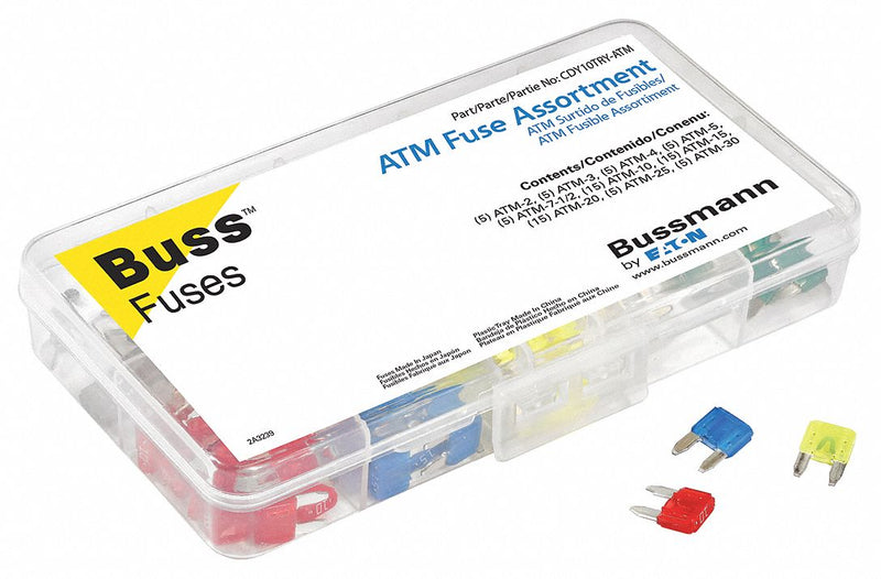 Bussmann CDY10TRY-ATM Fuse Kit, Includes Series ATM, Automotive Fuses, 2 A – 30 A Range
