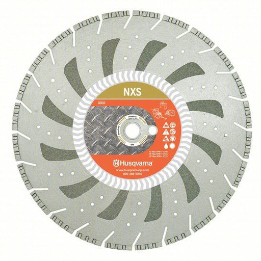 Husqvarna NXS-16 Diamond Saw Blade 16 in Blade Dia., 1 in Arbor Size, Wet/Dry, For Power Cutters, Better