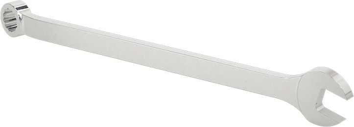 McMaster 56255A31 Polished Chrome-Plated Combination Wrench, with 12-Point Openings, 3/8" Size, 6-1/2" Overall Length
