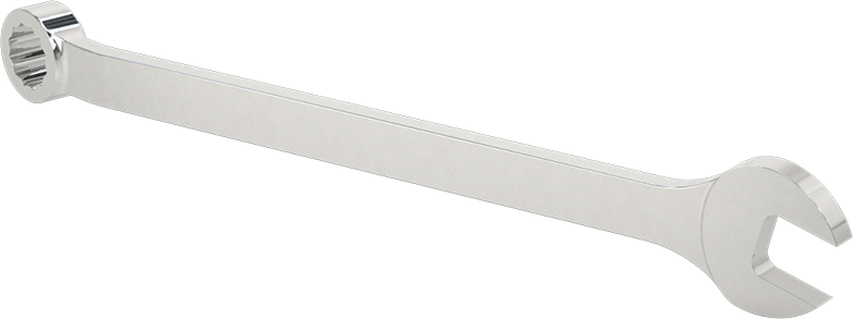McMaster 56255A34 Polished Chrome-Plated Combination Wrench, with 12-Point Openings, 9/16" Size, 8-3/4" Overall Length