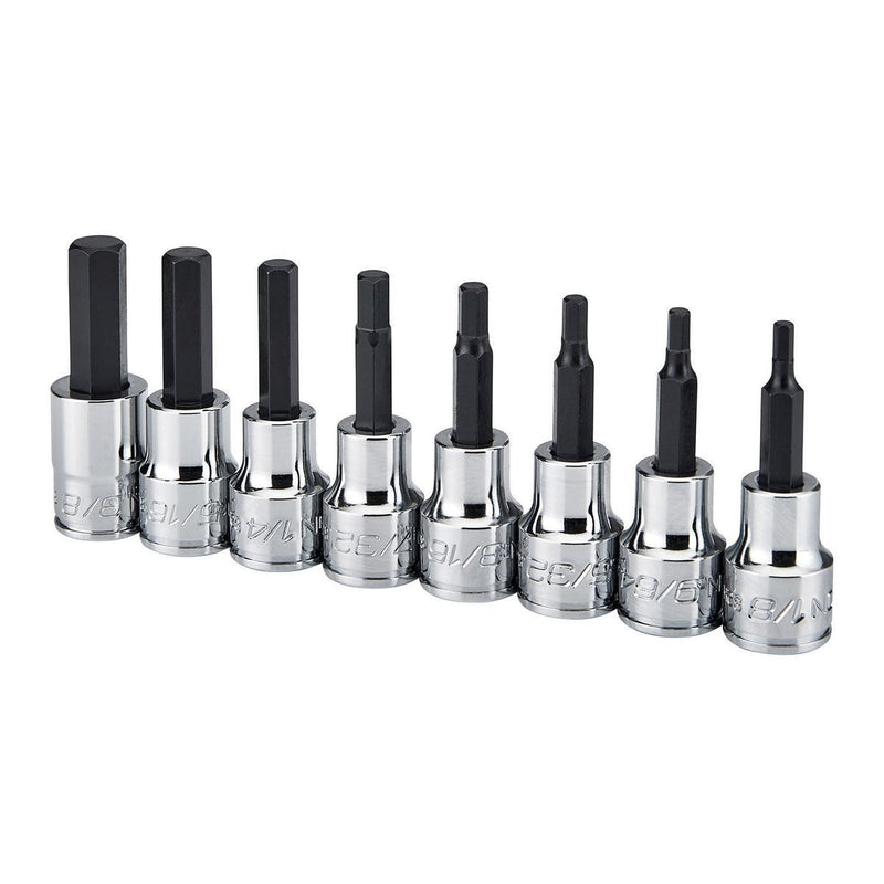 Icon 56588/S2HS-8 3/8 in. Drive SAE Professional Hex Bit Socket Set, 8 Piece