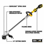 DeWalt DCST922P1 Cordless String Trimmer Kit, 50In Shaft L