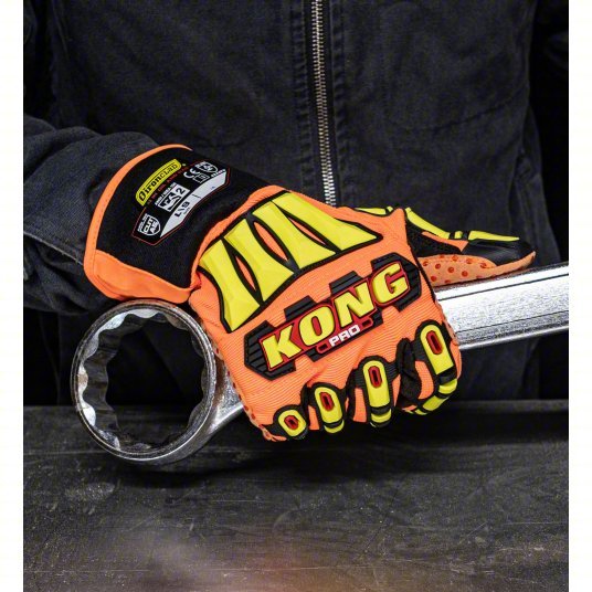 Ironclad SDX2P-05-XL Mechanics Gloves XL (10), Riggers Glove, Synthetic Leather with PVC Grip, Orange, 1 PR