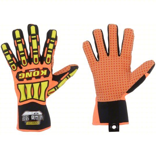 Ironclad SDX2P-05-XL Mechanics Gloves XL (10), Riggers Glove, Synthetic Leather with PVC Grip, Orange, 1 PR