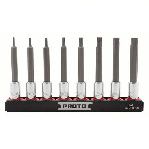 Proto J7440R8MM Socket Bit Set 1/4 in Drive Size, 10 Pieces, 1.5 mm to 7 mm Range of Tip Sizes, Metric