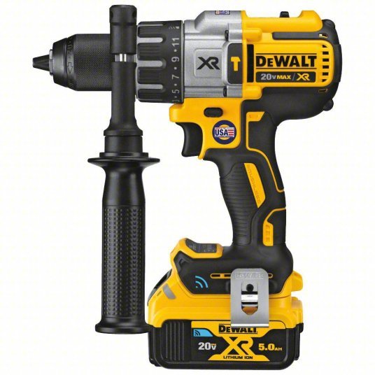 DeWalt DCD997CP2BT Cordless Hammer Drill Kit 20V, Premium, 1/2 in Chuck, Keyless, 1/2 in Concrete Capacity