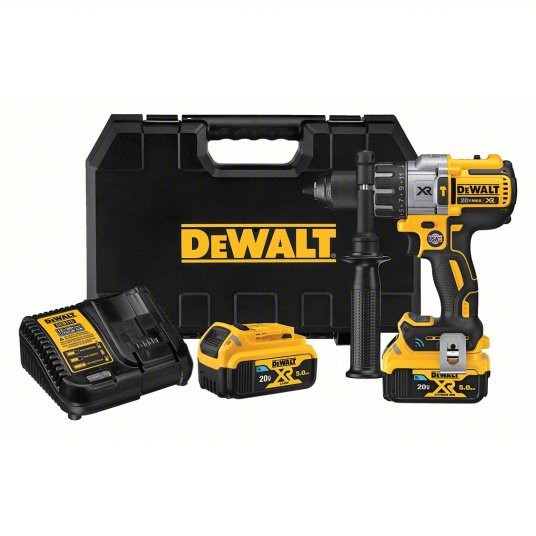 DeWalt DCD997CP2BT Cordless Hammer Drill Kit 20V, Premium, 1/2 in Chuck, Keyless, 1/2 in Concrete Capacity