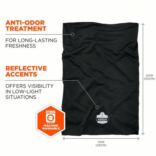 Chill-Its 6487 Neck Wrap, Black, Universal, Neck Wrap, Cooling, Polyester/Spandex