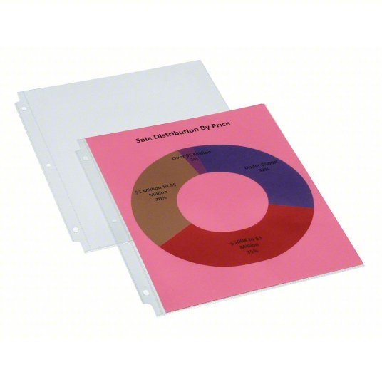 Ability One 7510-01-236-0059 Sheet Protector Set Top Load, Clear, 0 Tabs, 11 9/16 in Wd, 9 55/64 in Ht, 50 PK