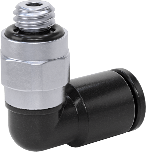 McMaster 5779K284 Push-to-Connect Tube Fitting for Air Short Swivel Elbow, for 5/32" Tube OD x 10-32 Male