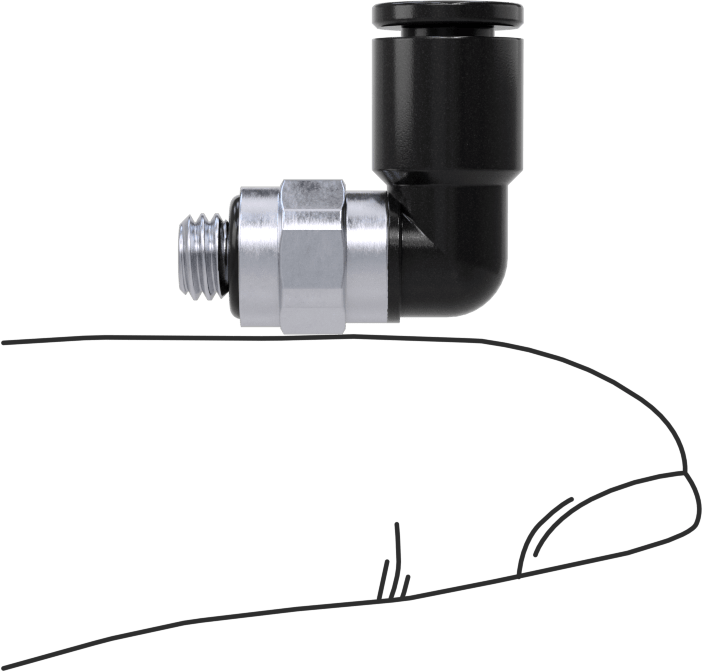 McMaster 5779K284 Push-to-Connect Tube Fitting for Air Short Swivel Elbow, for 5/32" Tube OD x 10-32 Male