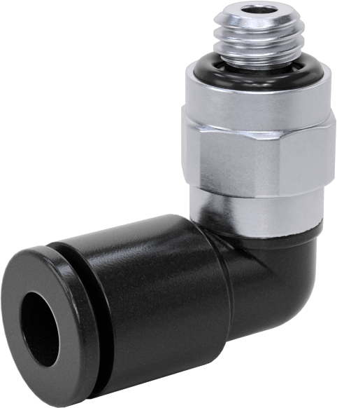 McMaster 5779K284 Push-to-Connect Tube Fitting for Air Short Swivel Elbow, for 5/32" Tube OD x 10-32 Male