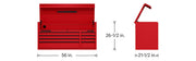 Redwood US General RW58712 56 in. x 22 in. Top Chest, Series 3, Red
