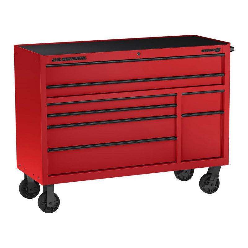 Redwood US General RW58714 56 in. x 22 in. Roll Cab, Series 3, Red