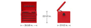 Redwood US General RW58715 27 in. x 22 in. Top Chest, Series 3, Red