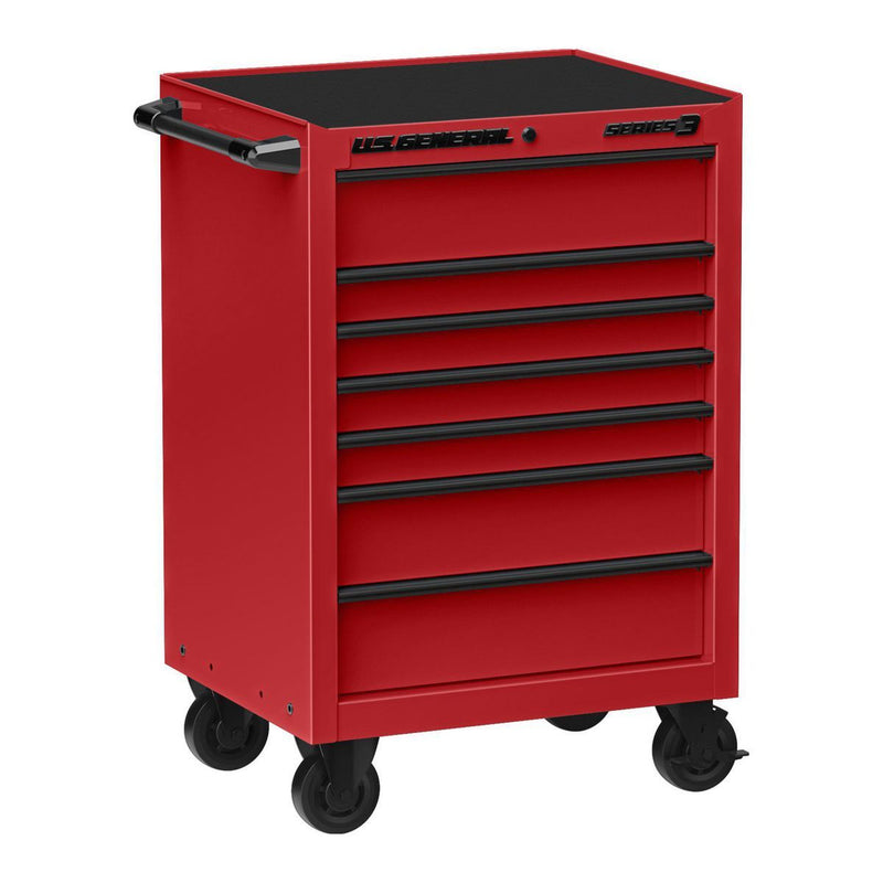 Redwood US General RW58721 27 in. x 22 in. Roll Cab, Series 3, Red