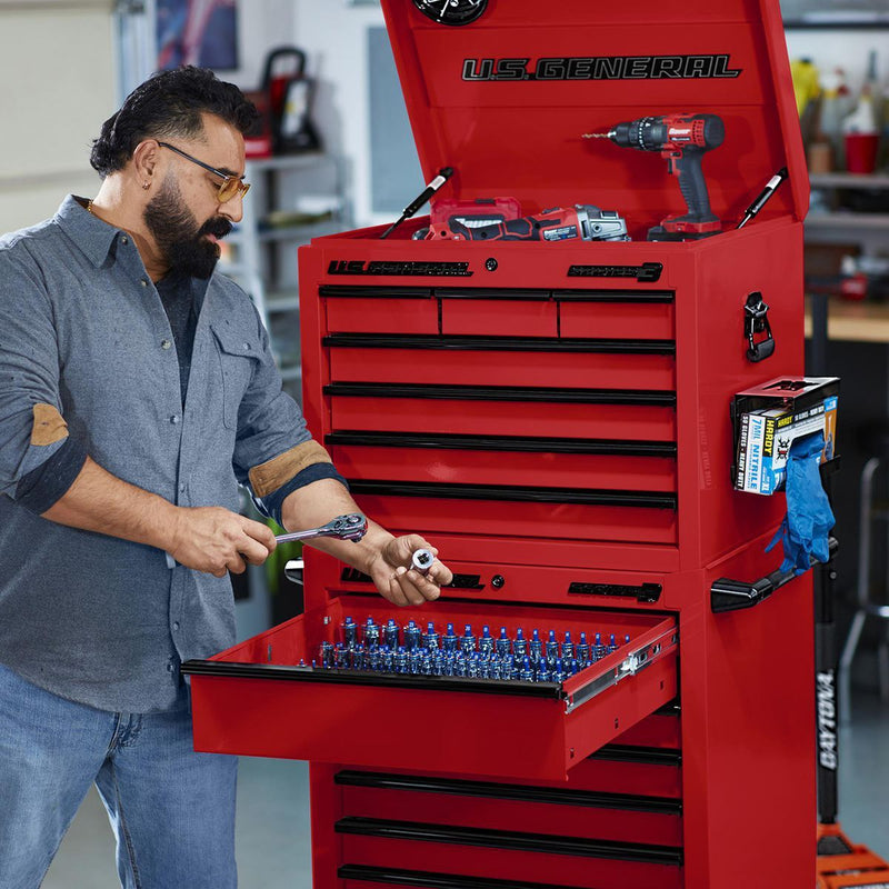 Redwood US General RW58721 27 in. x 22 in. Roll Cab, Series 3, Red