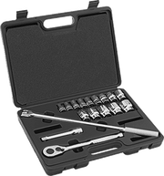 McMaster 5880A22 Economy 12-Point Socket Set, 1/2" Square Drive, 17 Pieces
