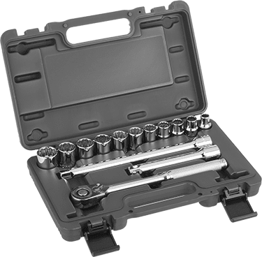 McMaster 5880A25 Economy 12-Point Socket Set, 1/2" Square Drive, 14 Pieces
