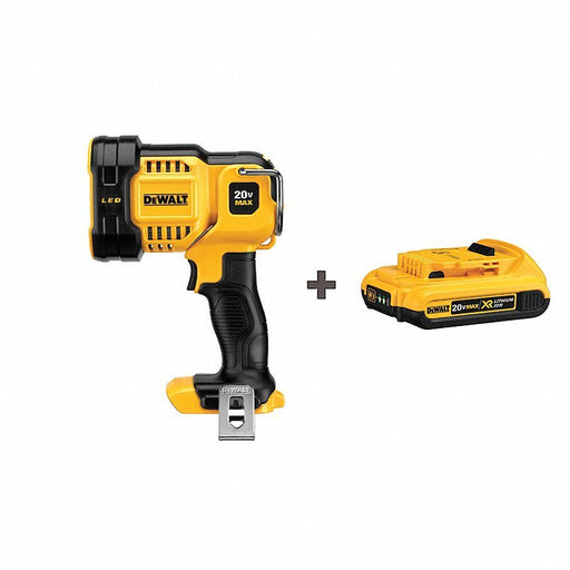 DeWalt DCL043/DCB203 Cordless Flashlight 20V MAX, Battery Included, 1,500 lm Max., 2 Modes, Hang Hook
