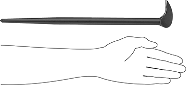 McMaster 5987A5 Pry Bar Gooseneck Wedge x Straight Point End, 12" Overall Length