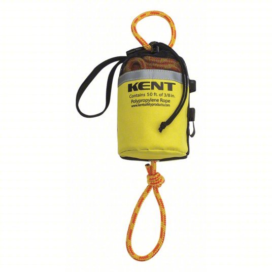 Kent Safety 152800-300-050-13 Rescue Throw Bag 50 ft Rope Lg, 5 in Overall Dia, Reflective Bag, 9 1/2 in Overall Ht