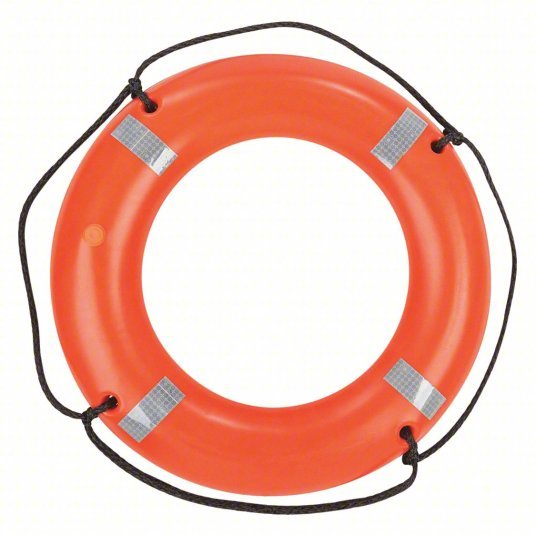 Kent Safety 152200-200-030-13 Throwable Flotation Aid 32 lb Buoyancy, Ring Buoy, Orange, 30 in Overall Dia