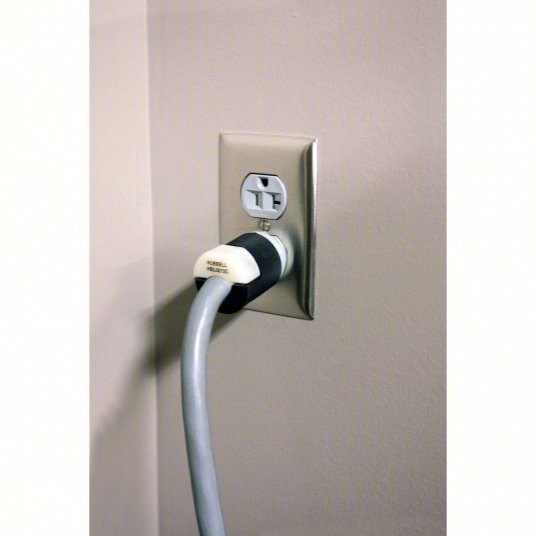 Hubbell HBL8215C Straight Blade Plug 5-15P, 15 A, 125V AC, Black/White, 2 Poles, Screw Terminals