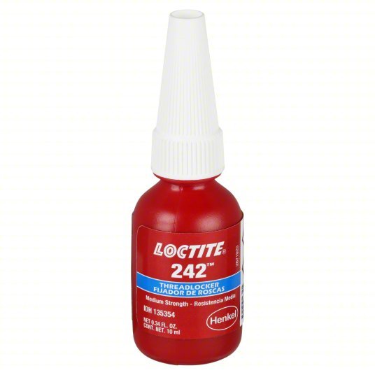 Loctite 135354 Medium-Strength Threadlocker 242, Blue, 0.34 fl oz, Bottle, 1 EA, Blue – Medium Strength