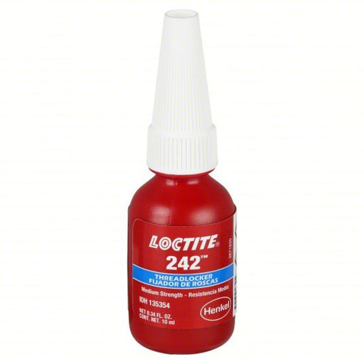 Loctite 135354 Medium-Strength Threadlocker 242, Blue, 0.34 fl oz, Bottle, 1 EA, Blue – Medium Strength
