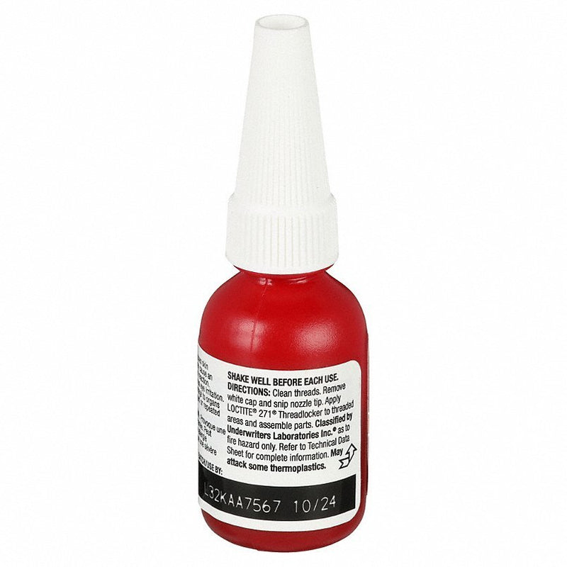 Loctite 135380 Threadlocker 271, 10mL Bottle, Red
