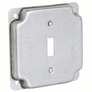 Raco 800C Electrical Box Cover Square, 2 Gangs, 1/2 in Dp, 4 in Wd, 4 in Lg, Toggle Switch