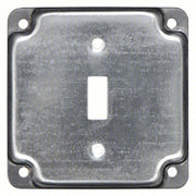 Raco 800C Electrical Box Cover Square, 2 Gangs, 1/2 in Dp, 4 in Wd, 4 in Lg, Toggle Switch