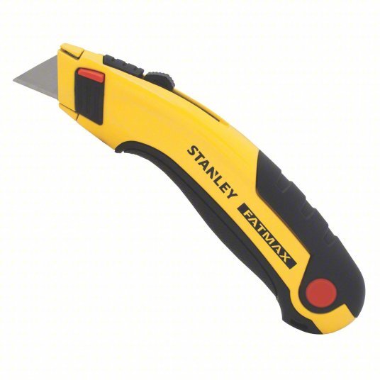 Stanley 10-778 Utility Knife 6 1/2 in Overall Lg, Steel Std Tip, Rubberized, Metal/Rubber, Black/Yellow