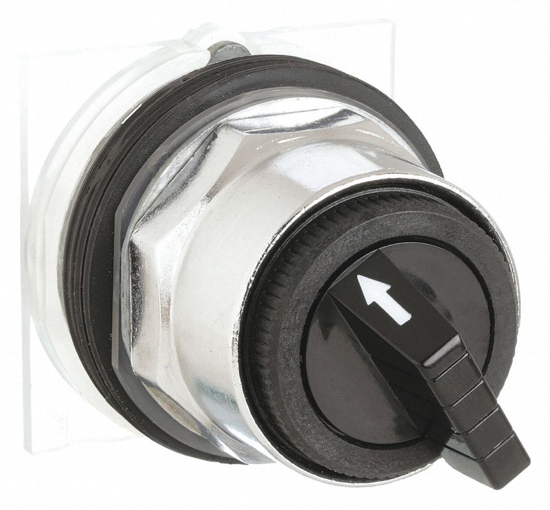 Schneider 9001KS11B Short-Handled Selector Switch, 30 mm Panel Mount Size, 2 Positions, E Cam