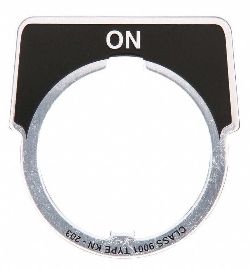 Schneider 9001KN203 Legend Plate, 30 mm Panel Mounting Size, Half-Round, 1 3/4 in Overall Ht x 1 5/8 in Overall Wd
