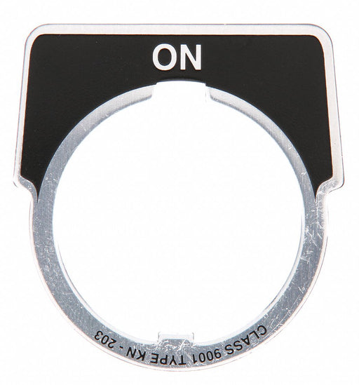 Schneider 9001KN203 Legend Plate, 30 mm Panel Mounting Size, Half-Round, 1 3/4 in Overall Ht x 1 5/8 in Overall Wd