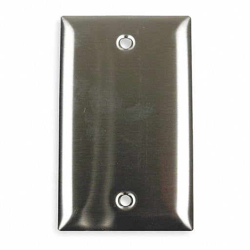 Hubbell SS13 Blank Box Mount Wall Plates, Number of Gangs: 1 Stainless Steel, matte Finish, Silver