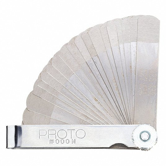 Proto J000N Step-Cut Feeler Gauge Set Inch, 22 Feeler Blades, 3 5/16 in Blade Lg, Short Blade Blade