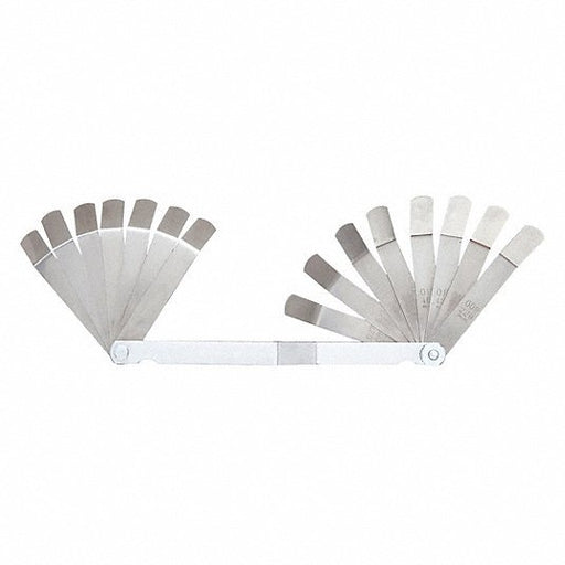 Proto J000R Bent Feeler Gauge Set Inch, 16 Feeler Blades, 3 in Blade Lg, Bent Blade Blade, Steel - Redwood.KV5C588
